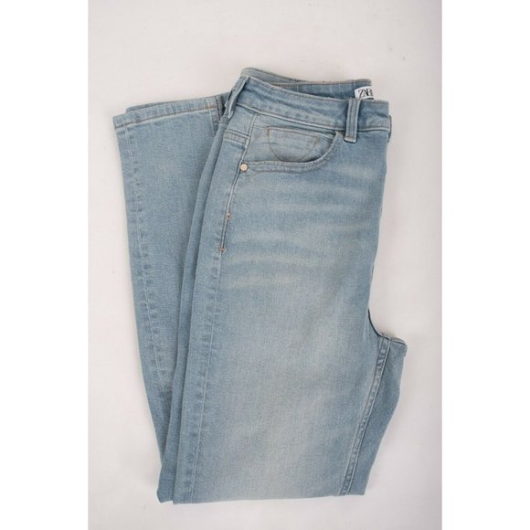 Zara Womens Denim Jeans EU 40 US 8 High Rise Skinny Light Blue 8228/221 NWT - Picture 6 of 8